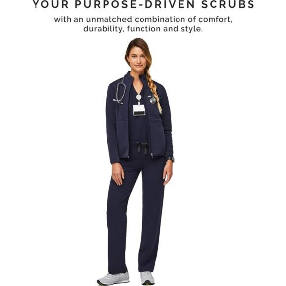 FIGS Livingston Basic Scrub Pants for Women — Yoga Waistband, 2 Pockets - Picture 6 of 7